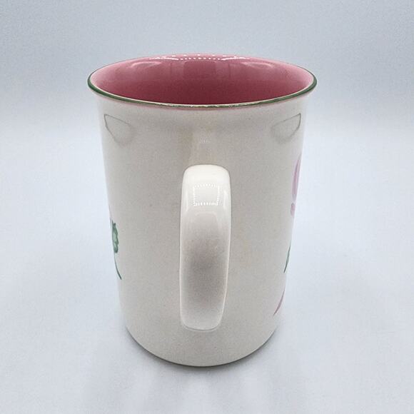 Vintage 1992 Avon Breast Cancer Crusade Pink Ribbon & Flower Ceramic Coffee Mug - Picture 3 of 7